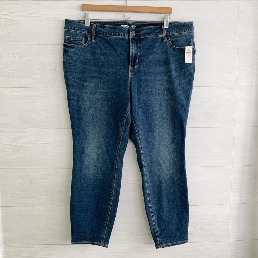 NWT Old Navy, dark wash rockstar, super skinny, high-rise jeans 22 Plus Short